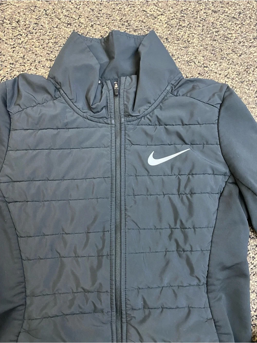 Nike Quilted Hybrid AeroLayer Performance Running Jacket Black XS